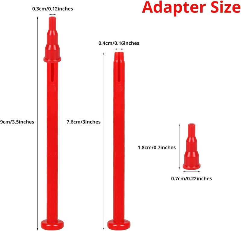Semlos Butane Refill Adapter, 4 Adapter Tips, Compatible Lighters & Torches, Torch Kit Set for All Nozzle's Butane Bottle, Red - Image 2